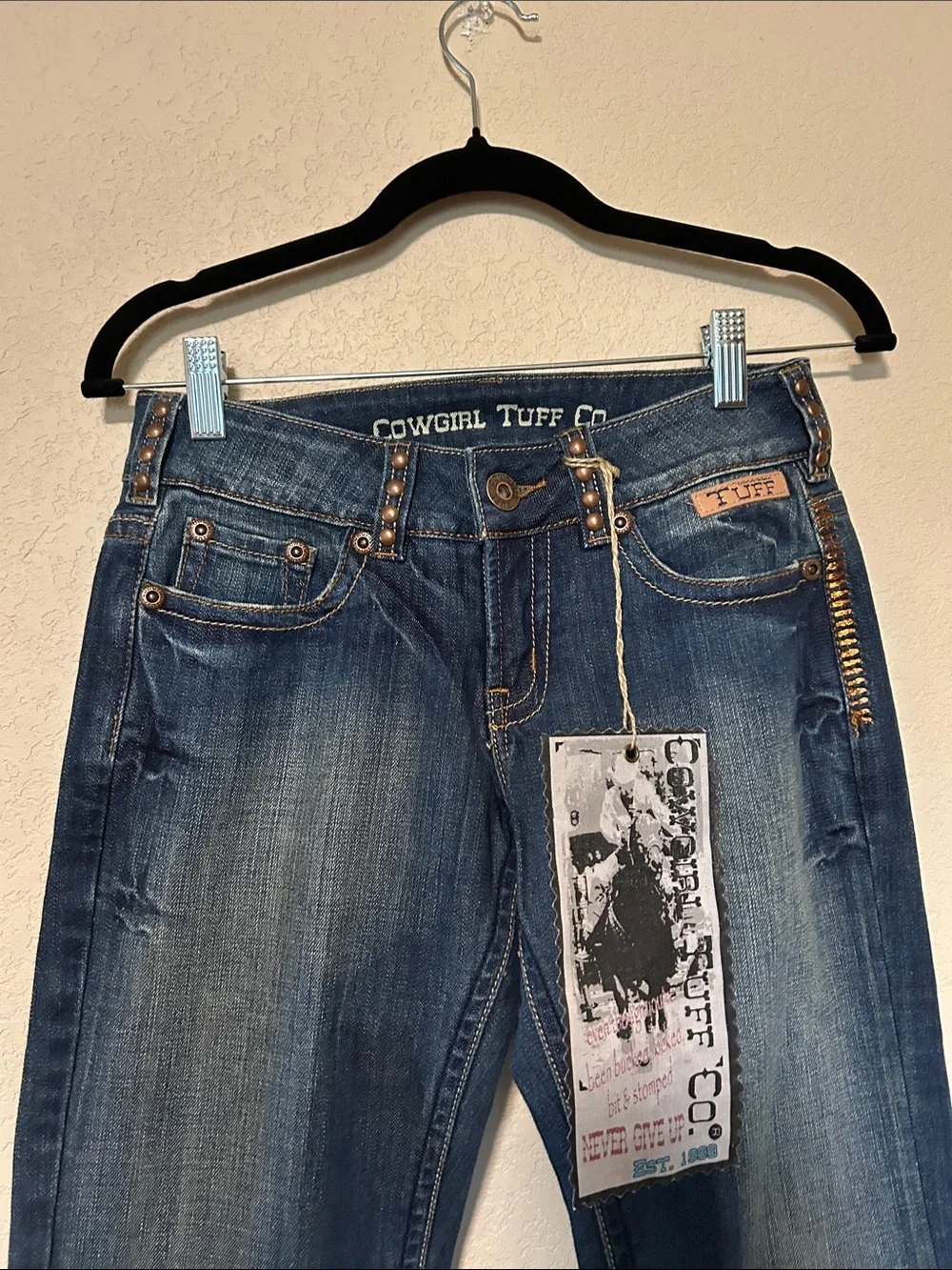 Cowgirl Tuff Co. Copper Gypsy Women’s Bootcut Jeans Dark Wash Western Rodeo W25